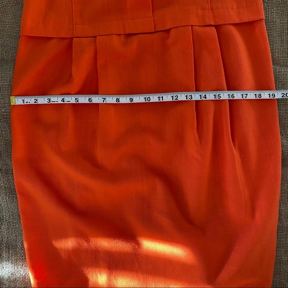 Bright Orange True Vintage 80s Jessica Howard Office Dress with a Linen Feel - Picture 8 of 13